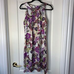 Vintage Sinéquanone Paris Paisley Dress 60s 70s Inspired Mod Floral Viscose EU 4
